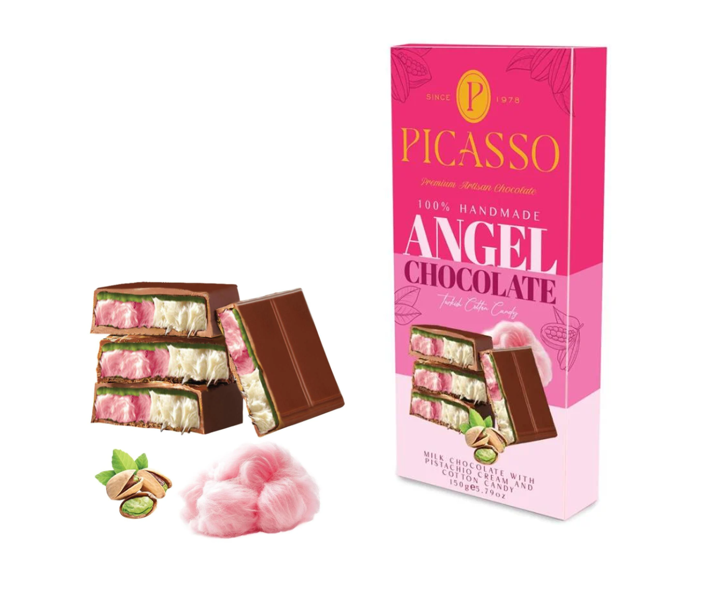 Шоколадная плитка Milk Cocolate with COTTON candy 200 гр / Picasso
