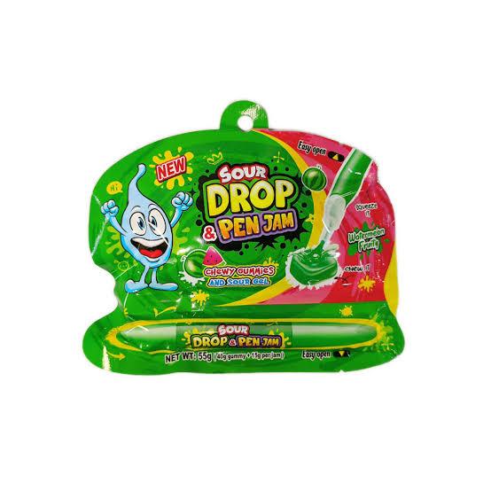 Жидкая карамель-гель + мармелад Sour Drop Pen Jam Watermelon   55гр