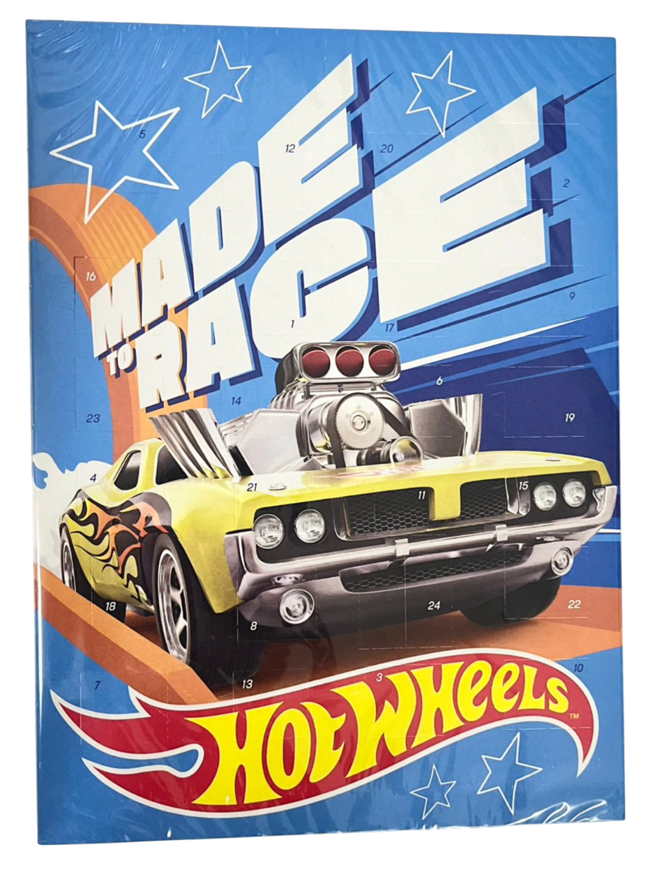Рождественский календарь с шоколадом Hot Wheels 75 гр (Advent - Адвент календарь)