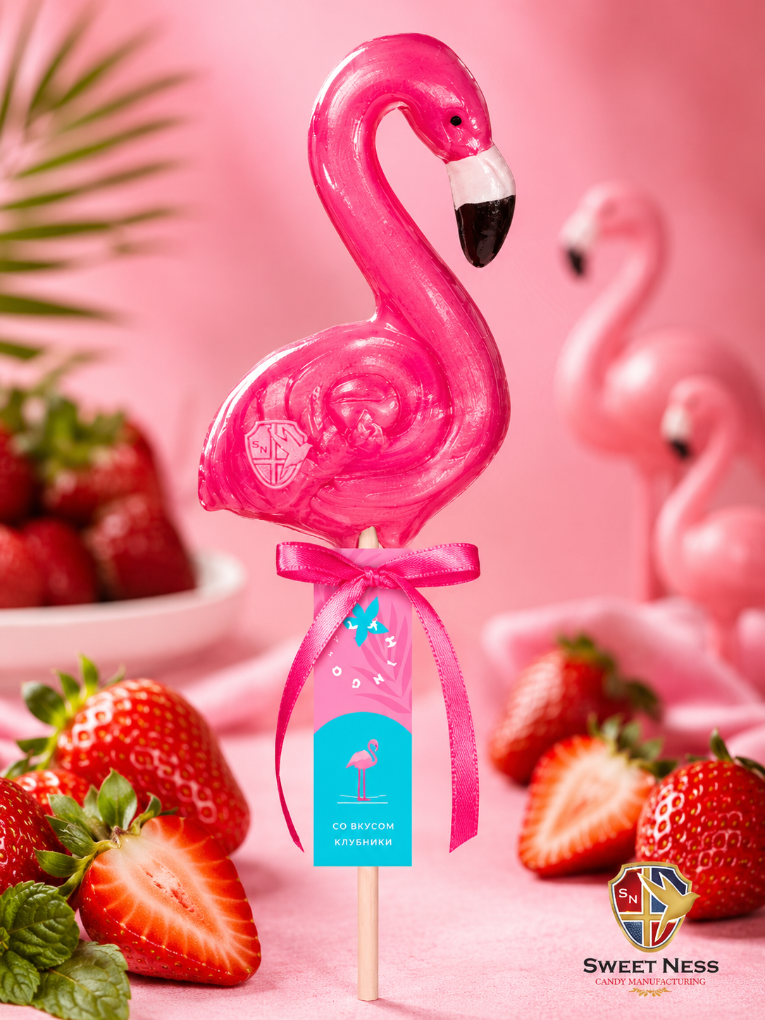 Карамель леденцовая в форме Фламинго 95 гр. Sweet Ness