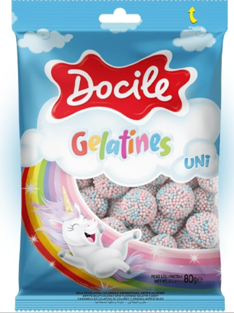 Жев.мармелад Docile Gelatines Uni Единорог 80 гр (12 шт в упаковке)