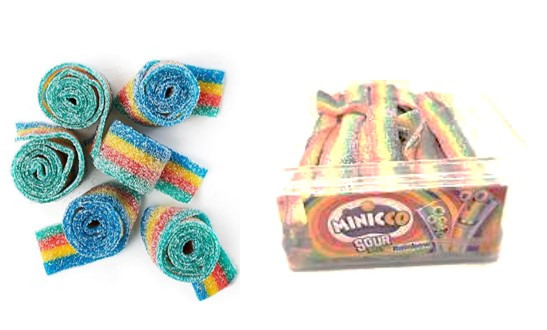 MinicCO Sour belt Rainbow tutti frutti язычки Разноцветные (кислые) 1.2 кг