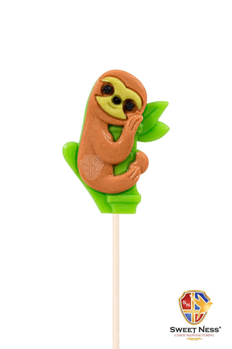 Карамель леденцовая Ленивец на бамбуке 25 гр. (изомальт) Sweet Ness