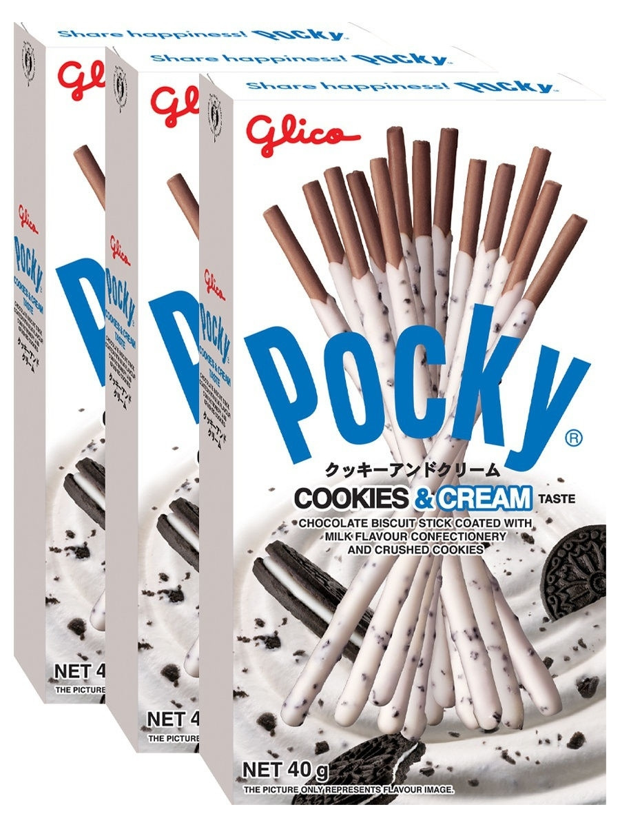 Шоколадные палочки Pocky Cookies & Cream 40г /Таиланд/ (10шт - упак)