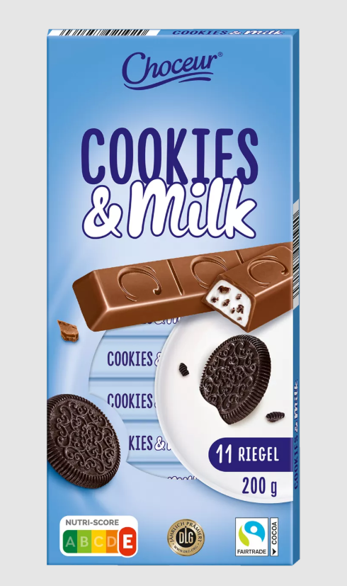 Шоколадные батончики COOKIES & MILK 200 гр / Choceur