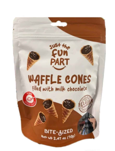 Вафли WAFFLE CONES with milk chocolate 70 гр  / FUN PART