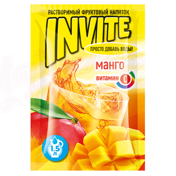 Растворимый напиток Invite Манго 9 г (24 шт в упаковке)