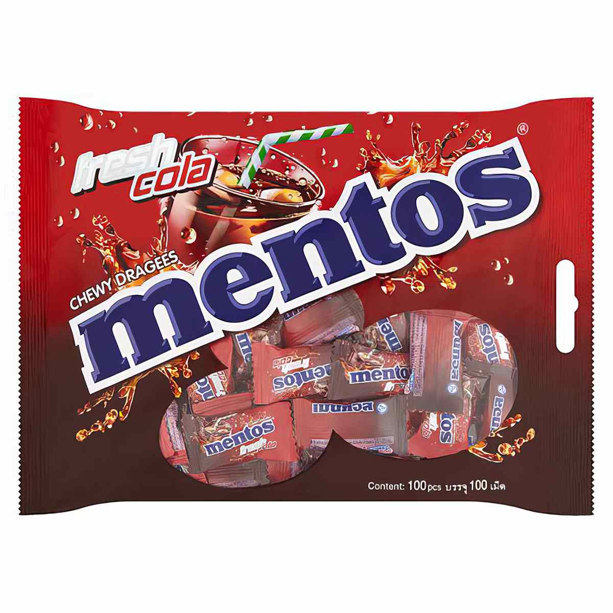 Жевательные конфеты Mentos Cola со вкусом колы, 2,7 г