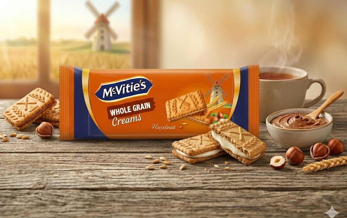 Печенье McVities Whole Graun Creams HAZELNUT 100 гр