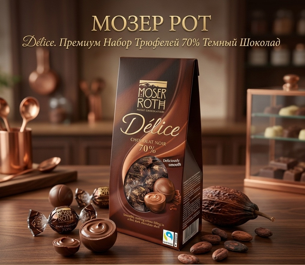Шоколадные конфеты Moser Roth Delise Dark chocolate 140 гр (24 шт в упак)