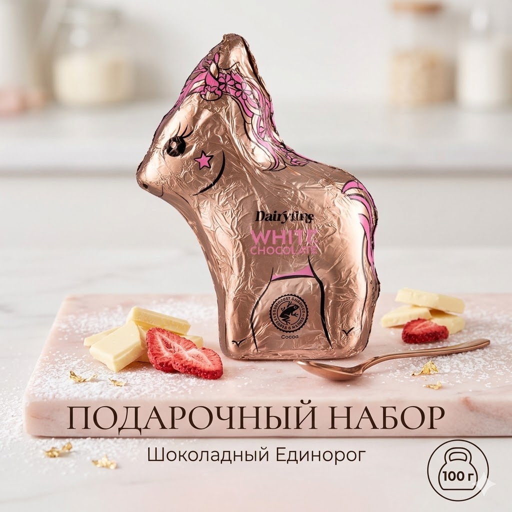 Белый шоколадный ЕДИНОРОГ 105 гр./ Германия