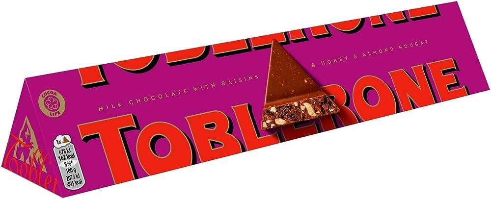 Шоколад Молочный Toblerone Fruit & Nut (С Медово-Миндальной Нугой С Изюмом И Орехом) 100г Швейцария