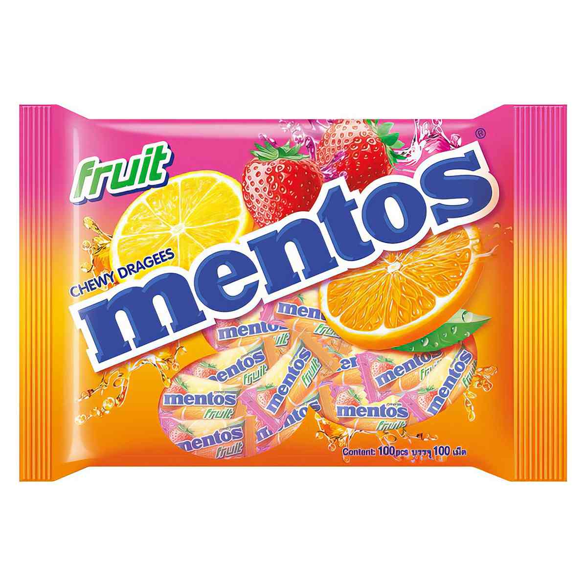 Жевательные конфеты Mentos Fruit с фруктовым вкусом, 2,7 г