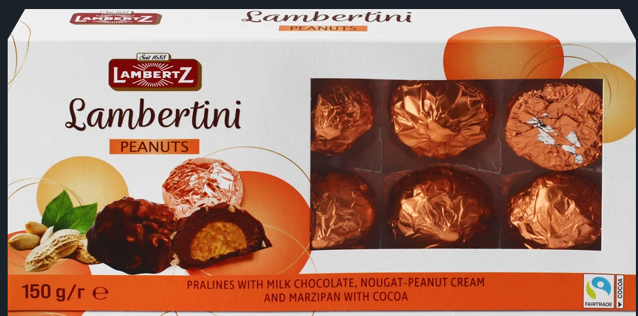 Конфеты LAMBERTZ Lambertini Erdnuss, пралине, 150г Германия