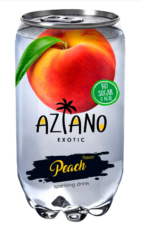 AZIANO Peach Персик 350 ml. /Прозрачная Банка/