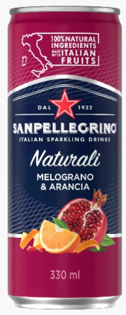 Газированный напиток San Pellegrino Апельсин и Гранат  330мл (24 шт в упаковке) ИТАЛИЯ