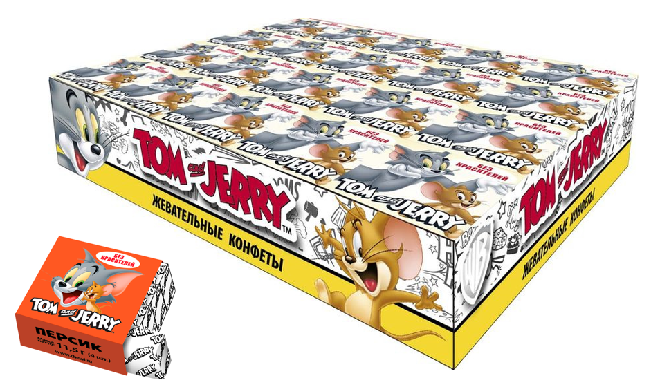 Жев.конфеты Tom&Jerry Персик 11,5 гр (40 шт в упак)