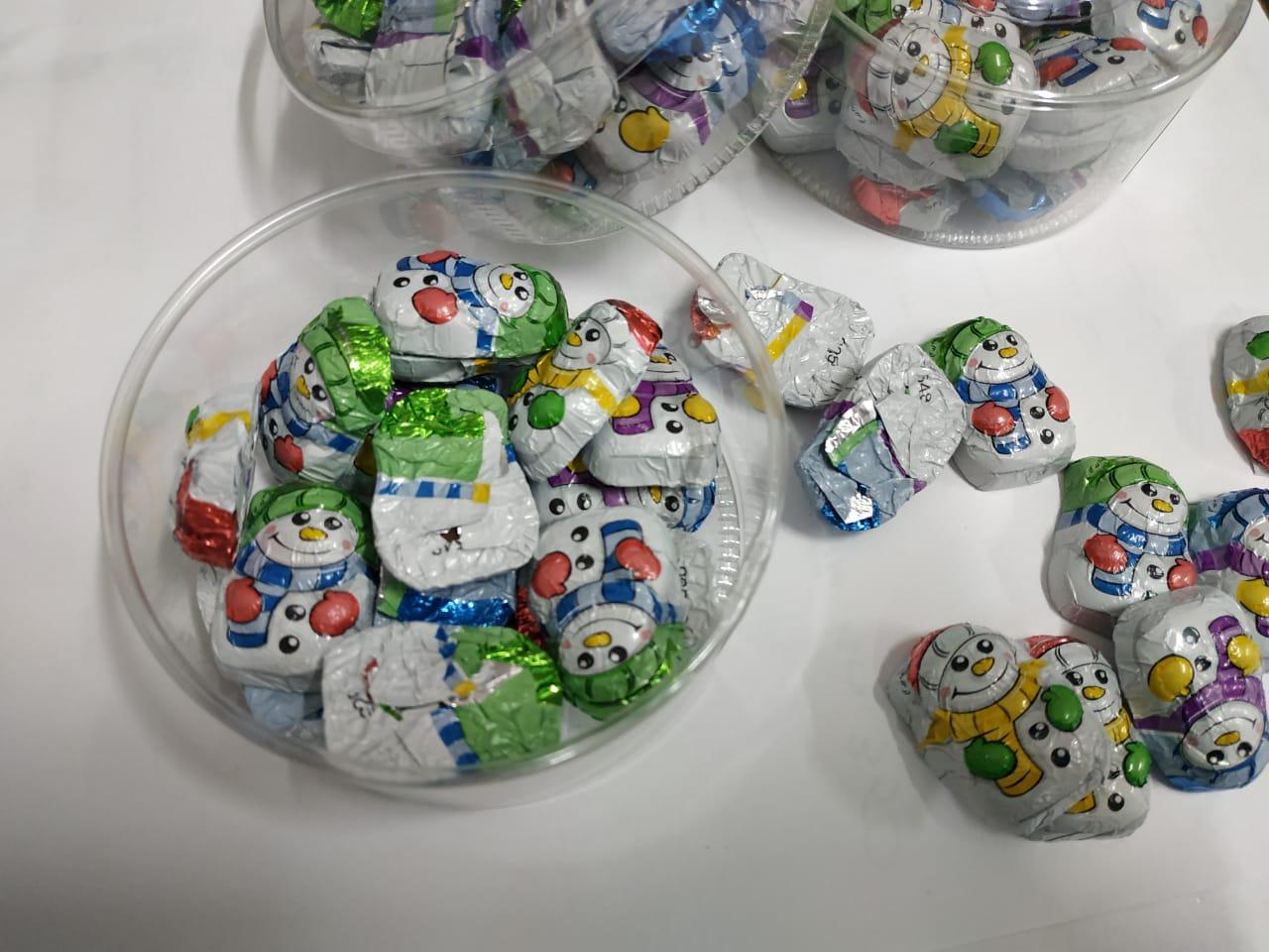 Снеговички в пластиковой коробочке minis schnee mannchen Riegelein (25шт - упак) 125гр