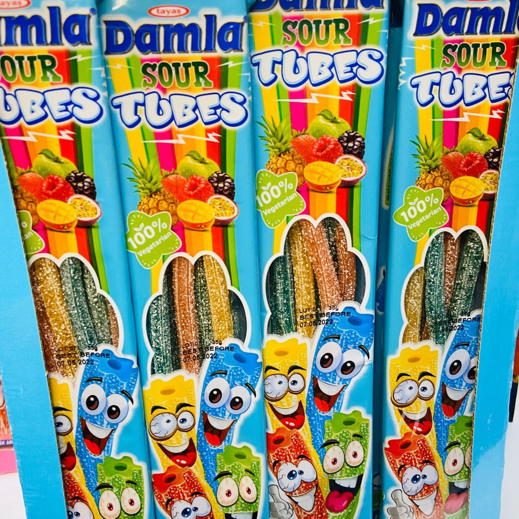 Жев.мармелад Damla sour Tubes  20 гр Мультифрукт (24 шт в упаковке)