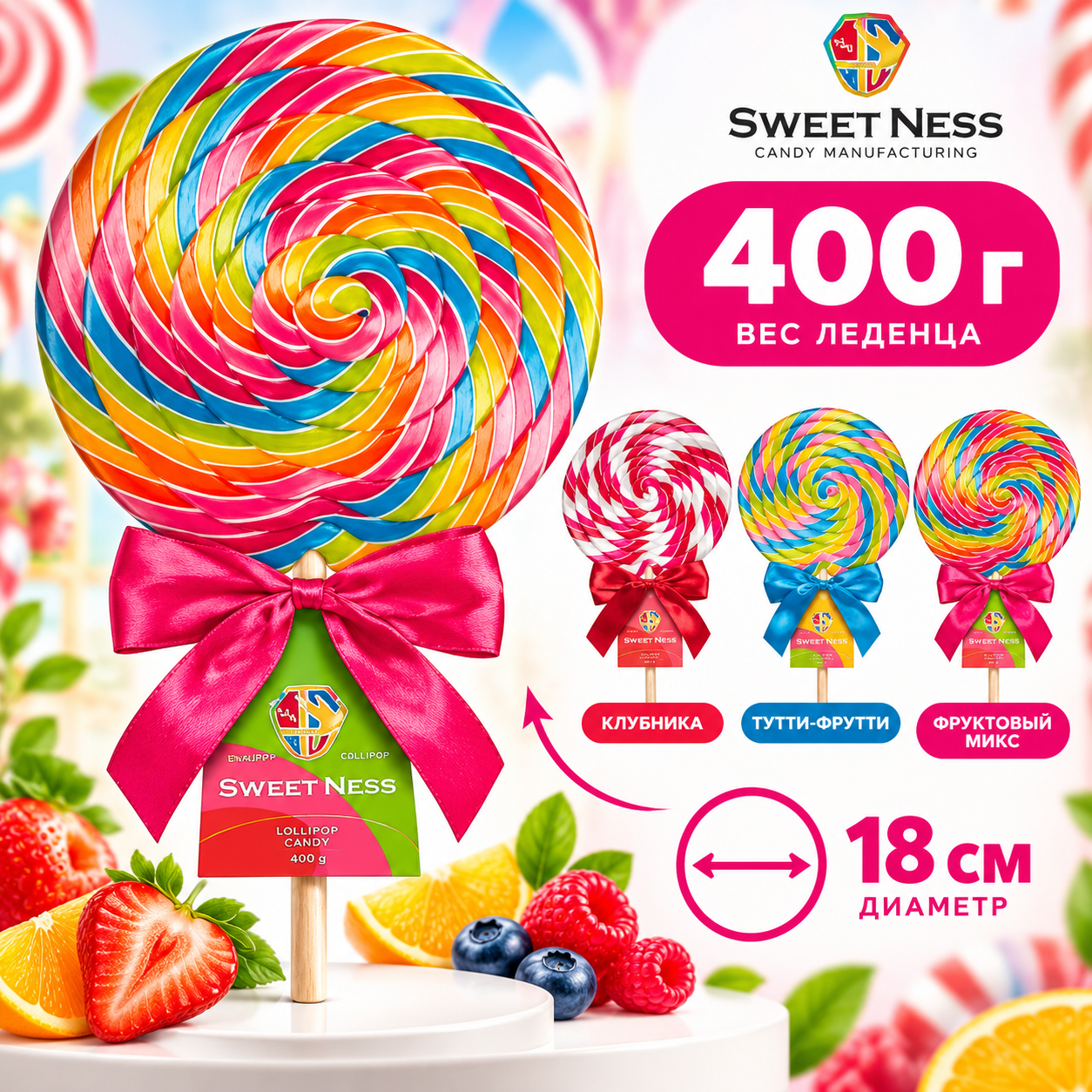 Карамель леденцовая в форме Диска 400 гр. Sweet Ness
