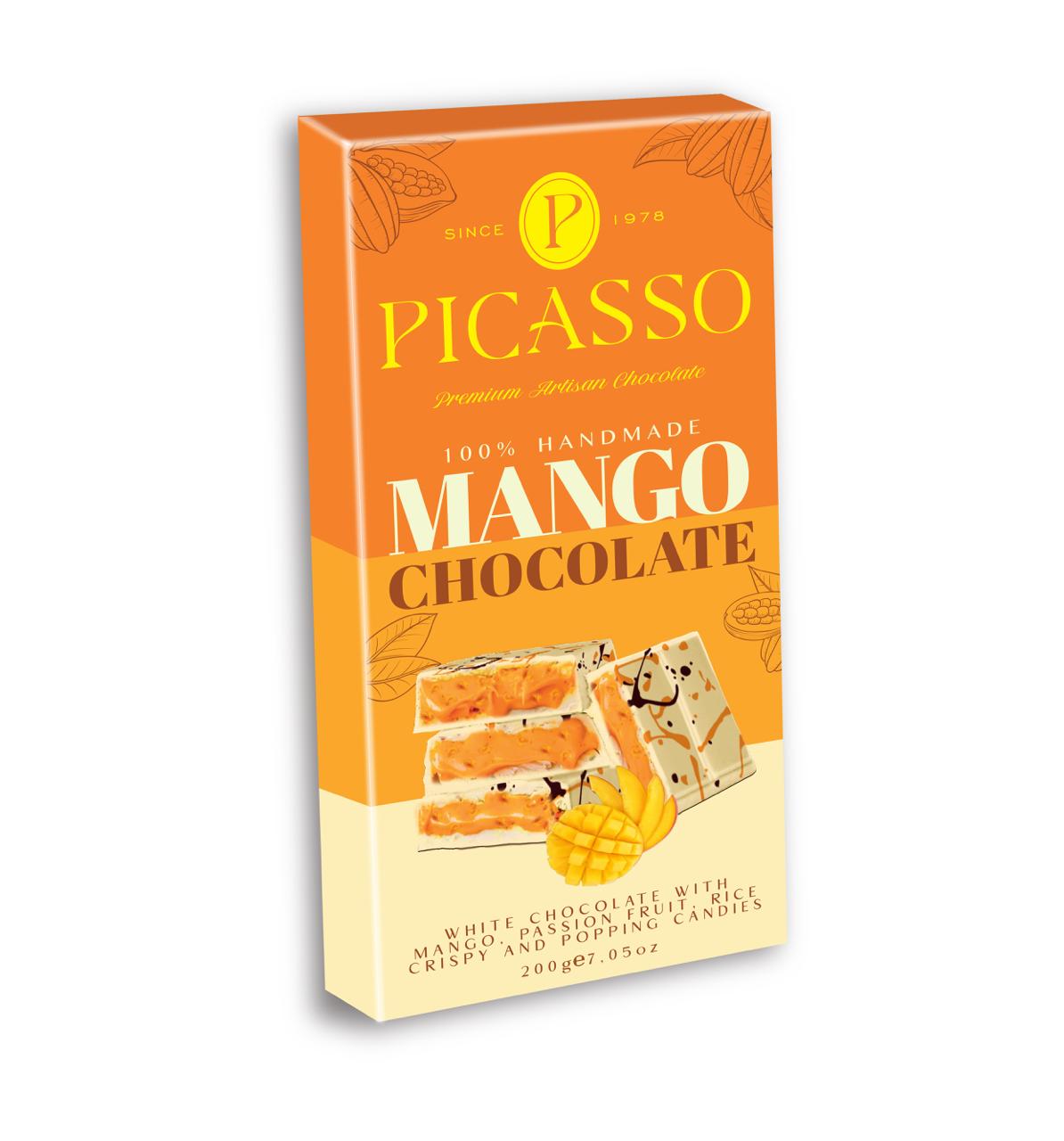 Шоколадная плитка White Cocolate with Mango 200 гр / Picasso 1