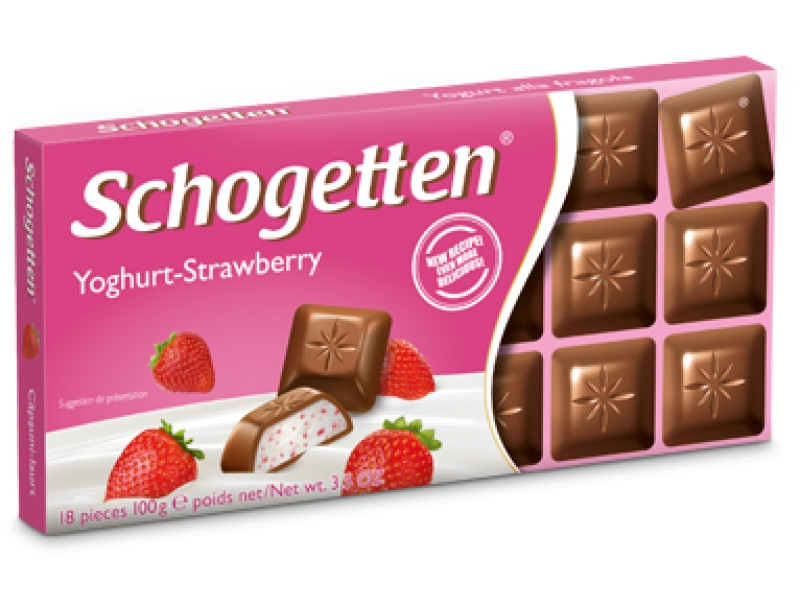 Молочный шоколад Schogetten Йогурт-Клубника yoghurt strawberry 100гр (15 шт. в упаковке)