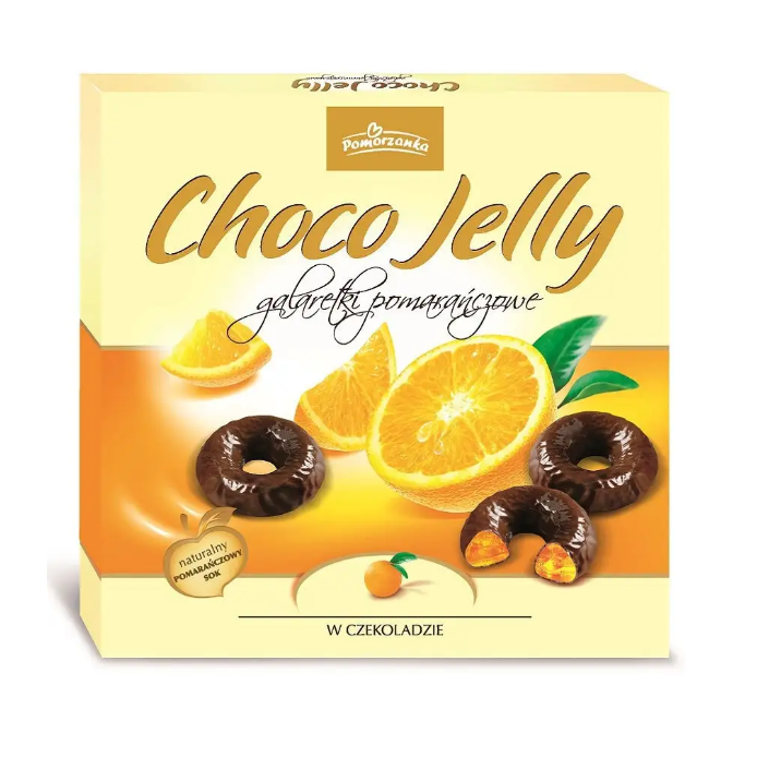 Желе в шоколаде ChocoJelly Pomorzanka  со вкусом апельсина в шоколаде (ёлка) 175 гр