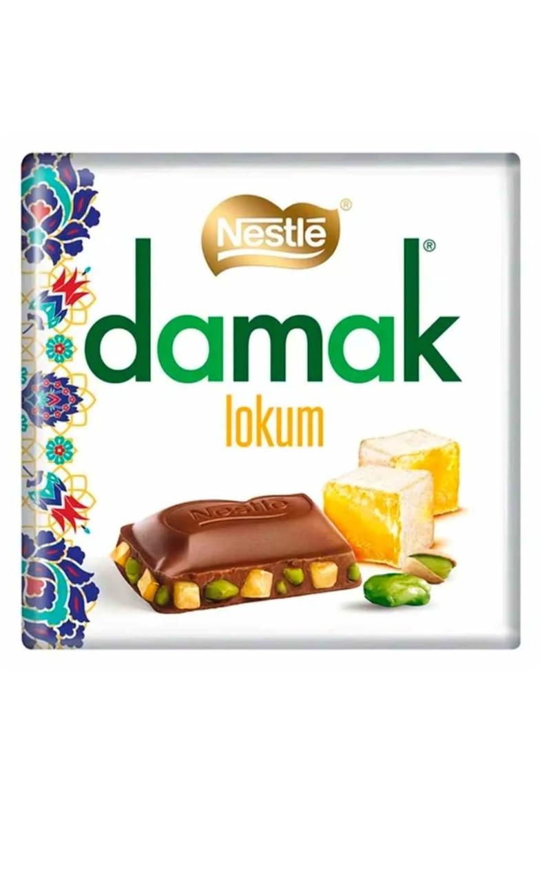 Молочный шоколад NESTLE damak lokum с турецким десертом лукум 60 гр