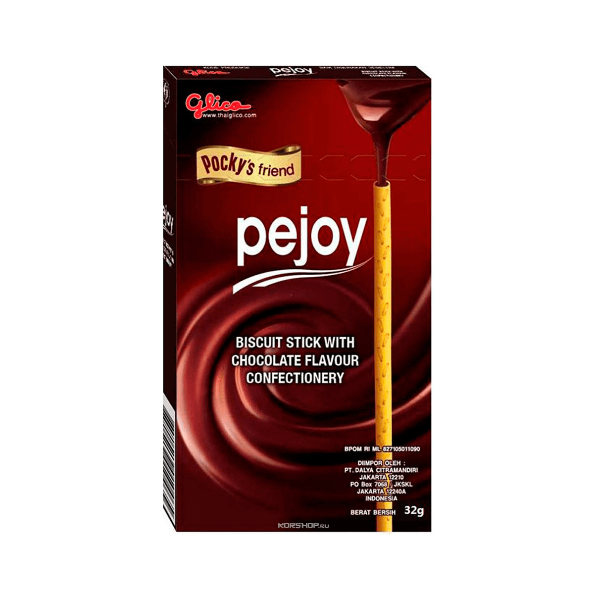 Шоколадные палочки Pocky PEJOY Chocolate 37г /Таиланд/ (10шт - упак)