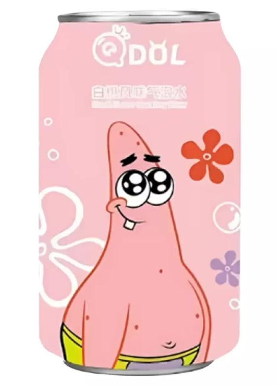 Газ. напиток QDol SpongeBob White Peach со вкусом белого персика 330 ml (24 шт в упак) 1