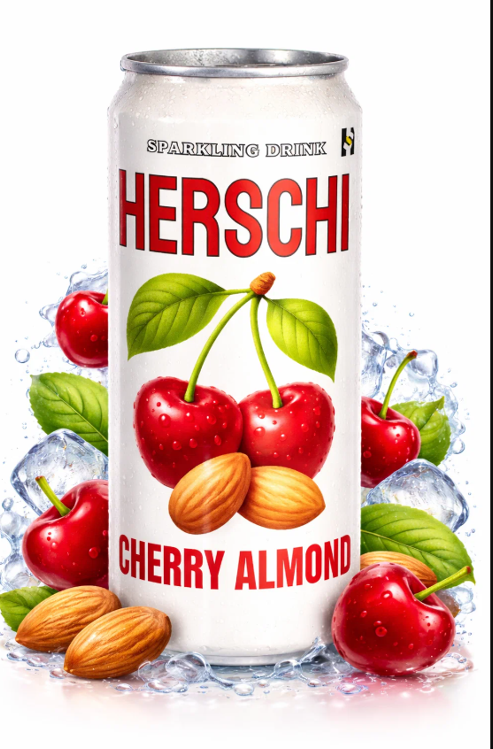Газ.напиток HERSCHI Cherry Almond Со вкусом Вишни и Миндаля 450 мл
