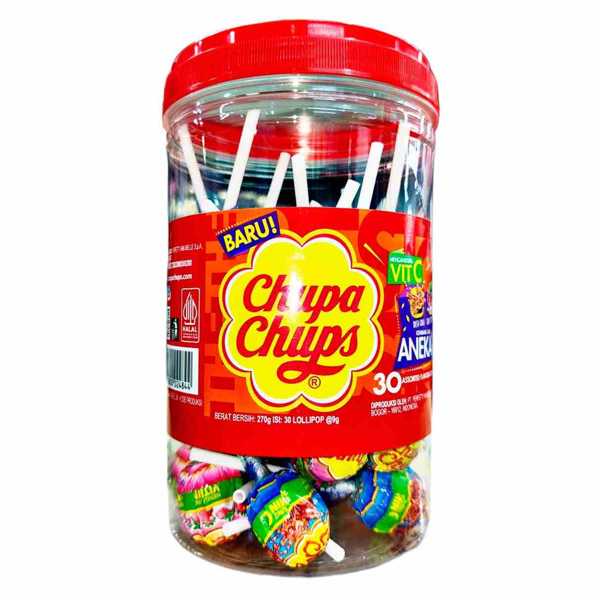 Леденцы Chupa Chups Ассорти в банке, 9 г (вес упак 270 г)