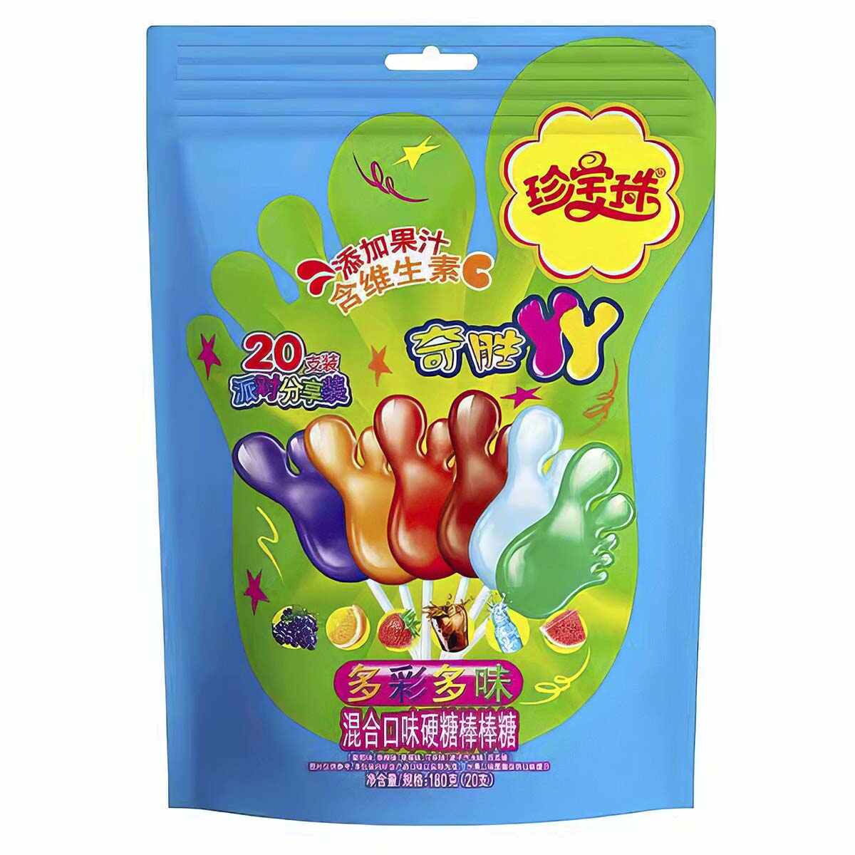 Леденцы Chupa Chups Foot shaped, в форме стопы, ассорти, 180 г