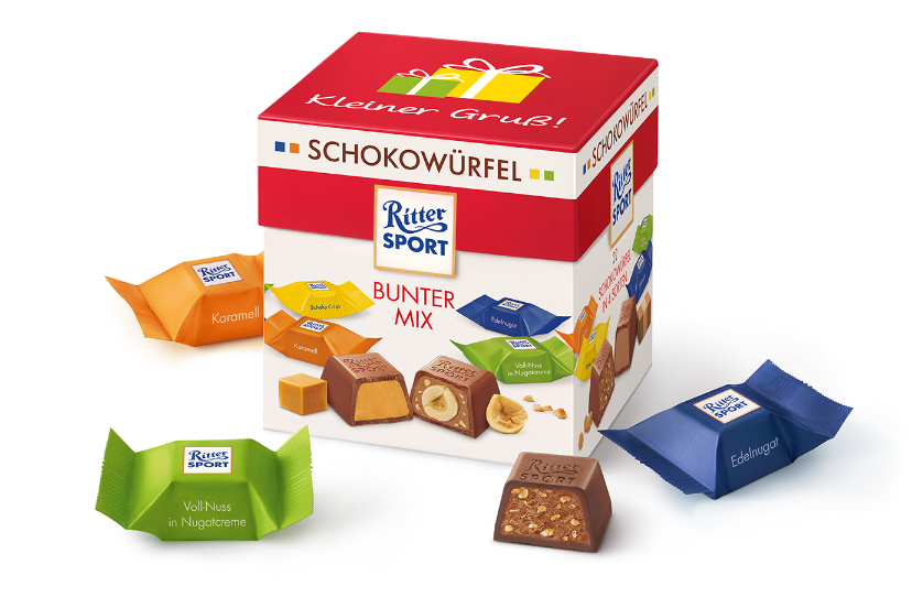 Ritter Sport MIX Bunter ассорти 8 гр. (22 шт в упаковке)