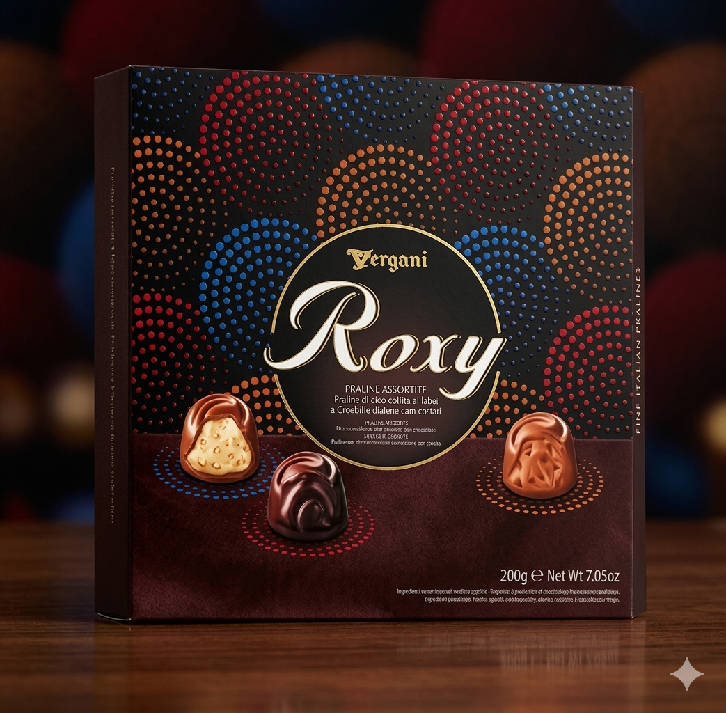 Конфеты Vergani  Roxy Praline Assorti 200 гр (8 шт в упак) / Италия