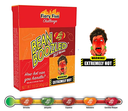 Драже жевательное BEAN BOOZLED Flaming Five МЕГА ЖГУЧИЙ 45гр. Jelly Belly / США