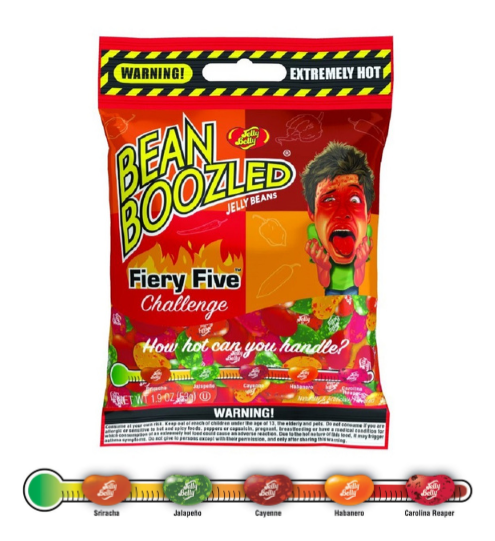 Драже жевательное BEAN BOOZLED Flaming Five МЕГА ЖГУЧИЙ 54гр пакет Jelly Belly / США