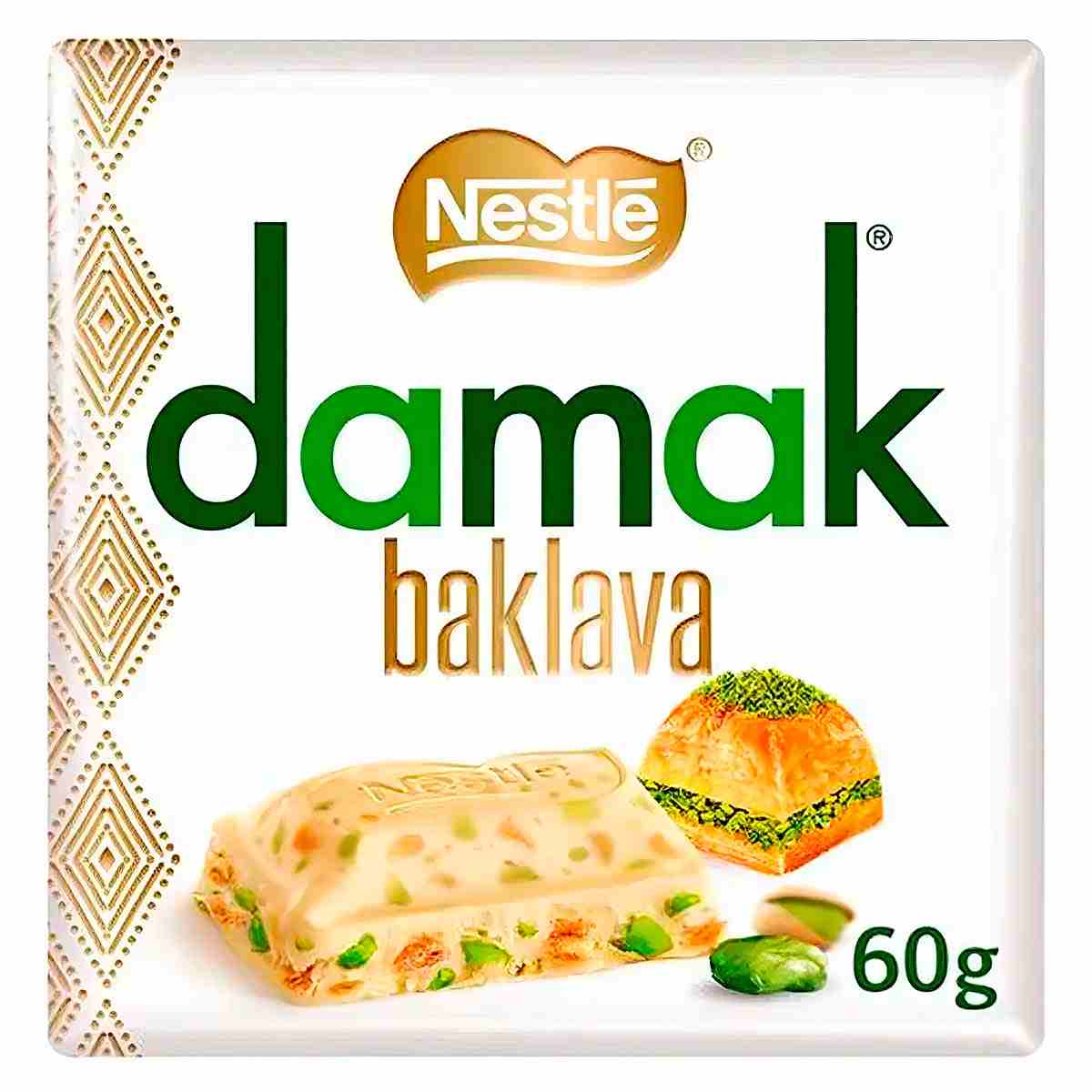 Шоколадная плитка Nestle Damak Baklava белый шоколад, 60 г