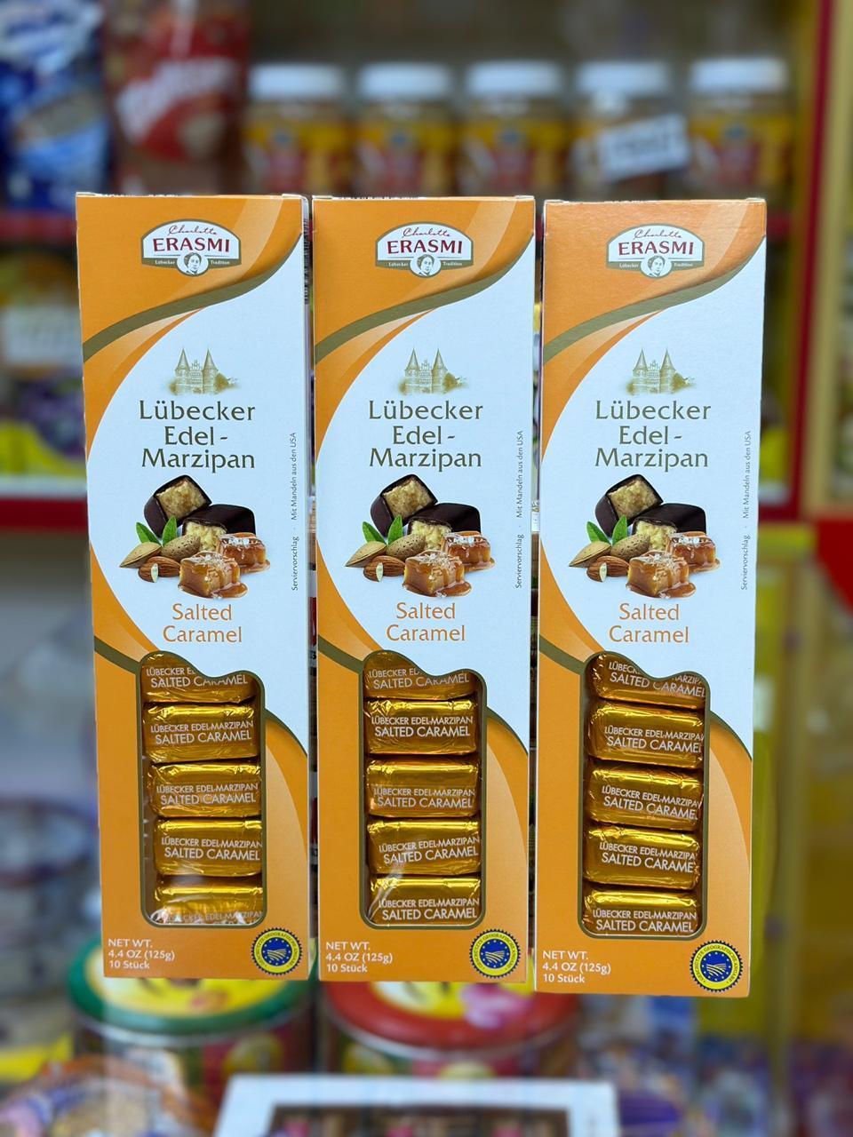Марципан Lübecker Edel-Marzipan,  von Erasmi Карамель с солью 125 гр /Германия/