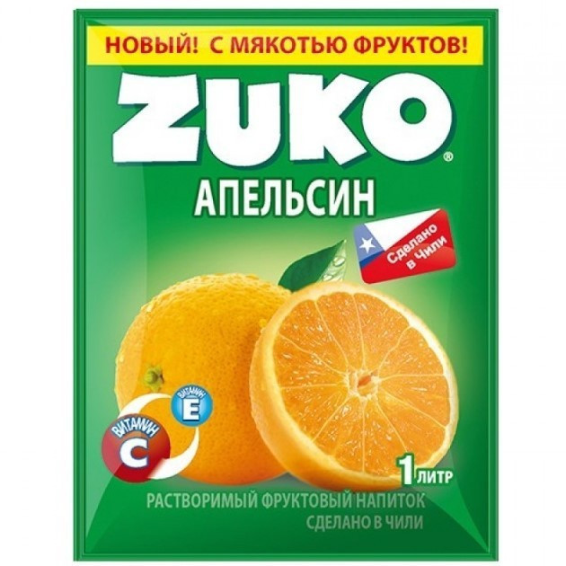 Растворимый напиток Zuko Апельсин 20 гр (12 шт в упак)