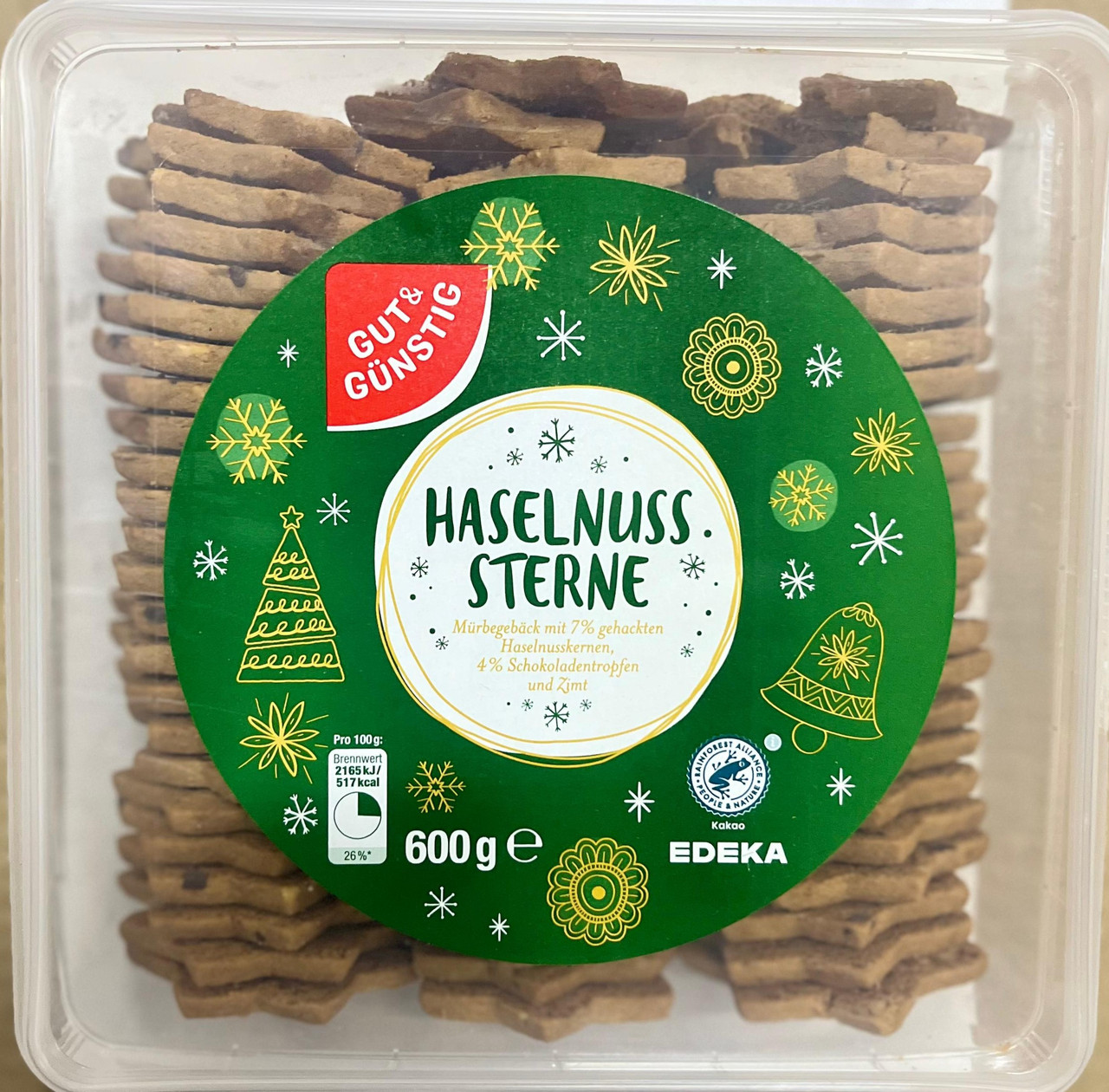 Печенье Haselnuss Sterne 600 гр / EDEKA
