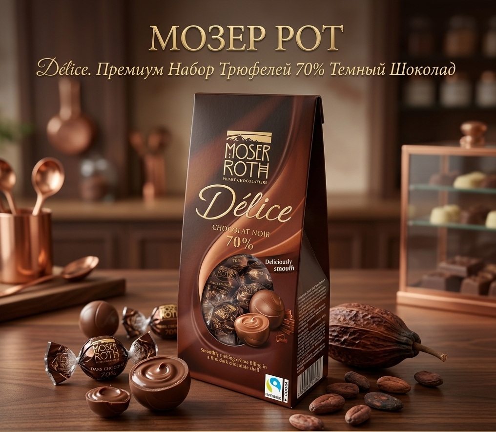 Шоколадные конфеты Moser Roth Delise Dark chocolate 140 гр (24 шт в упак)