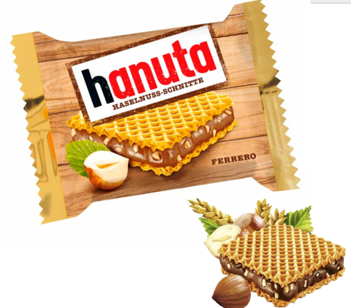 Hanuta huzelnuss вафли ореховый крем 22гр