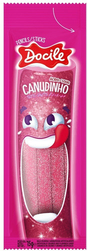 Мармеладные Тутти Фрути в сахаре Docile Canudihno (12 шт в упаковке) (розовые)