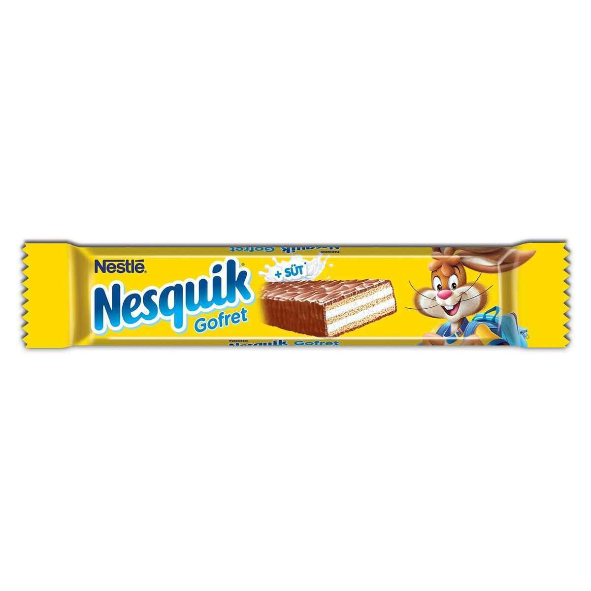 ВАФЛИ NESQUIK GOFRET WAFER В МОЛОЧНОМ ШОКОЛАДЕ 26,7гр (30шт в уп)