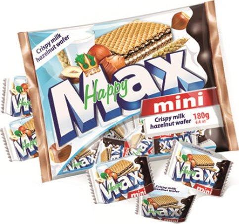 Happy MAX mini вафли с орехом 180 гр