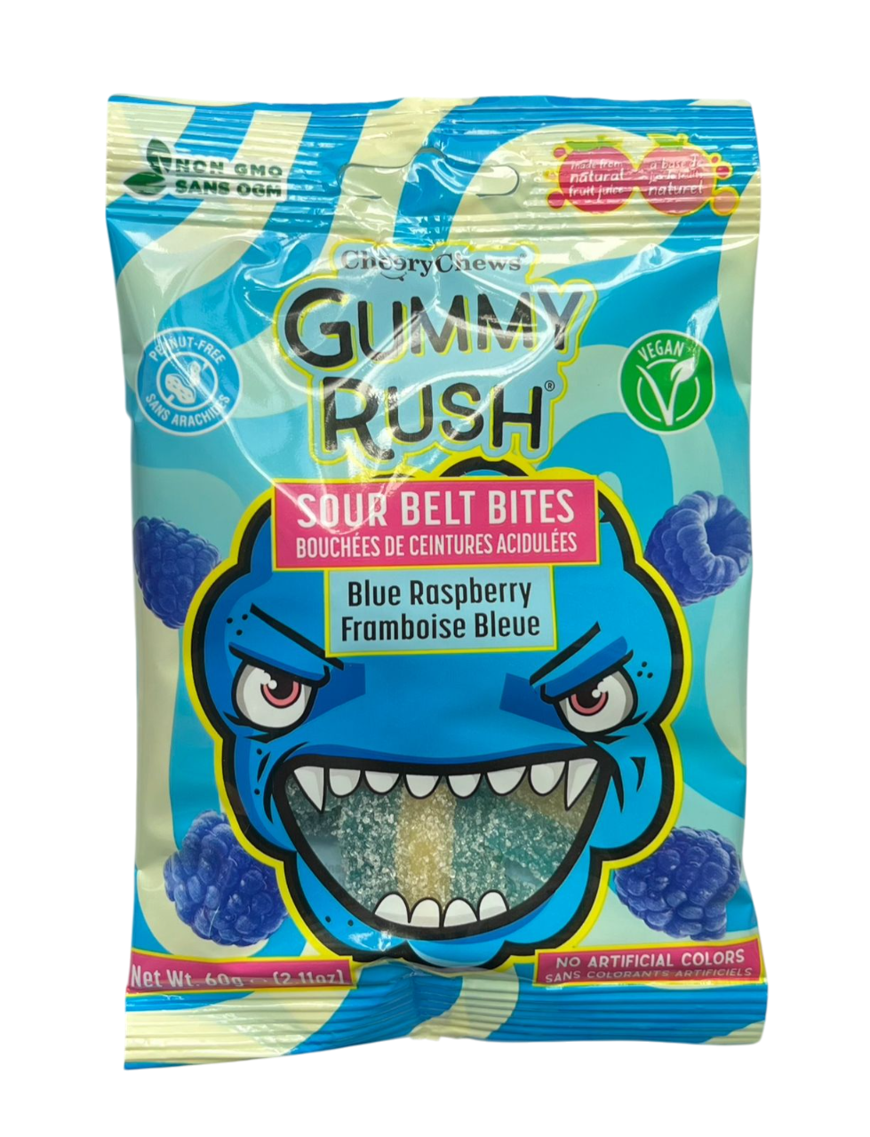 Жев.мармелад Кислые язычки Blue Raspberry 60 гр / Gummy Rush