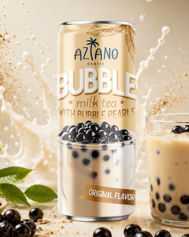 Чай молочный Aziano Bubble tea "Классический" с жев. шариками из тапиоки 250мл