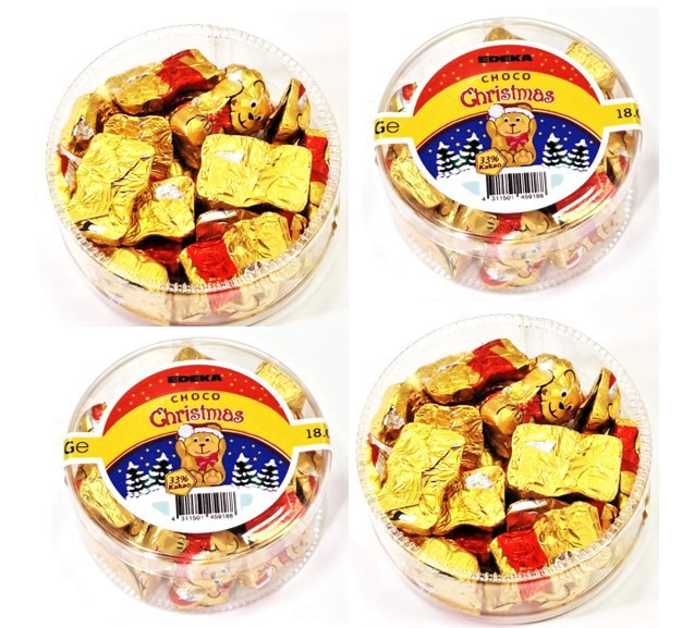 CHRISTMAS   Медвежата  в пл. коробочке 25шт 125гр /EDEKA/