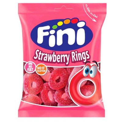 Жев.мармелад "Strawberry rings" клубничные кольца 90гр   /FINI Испания/